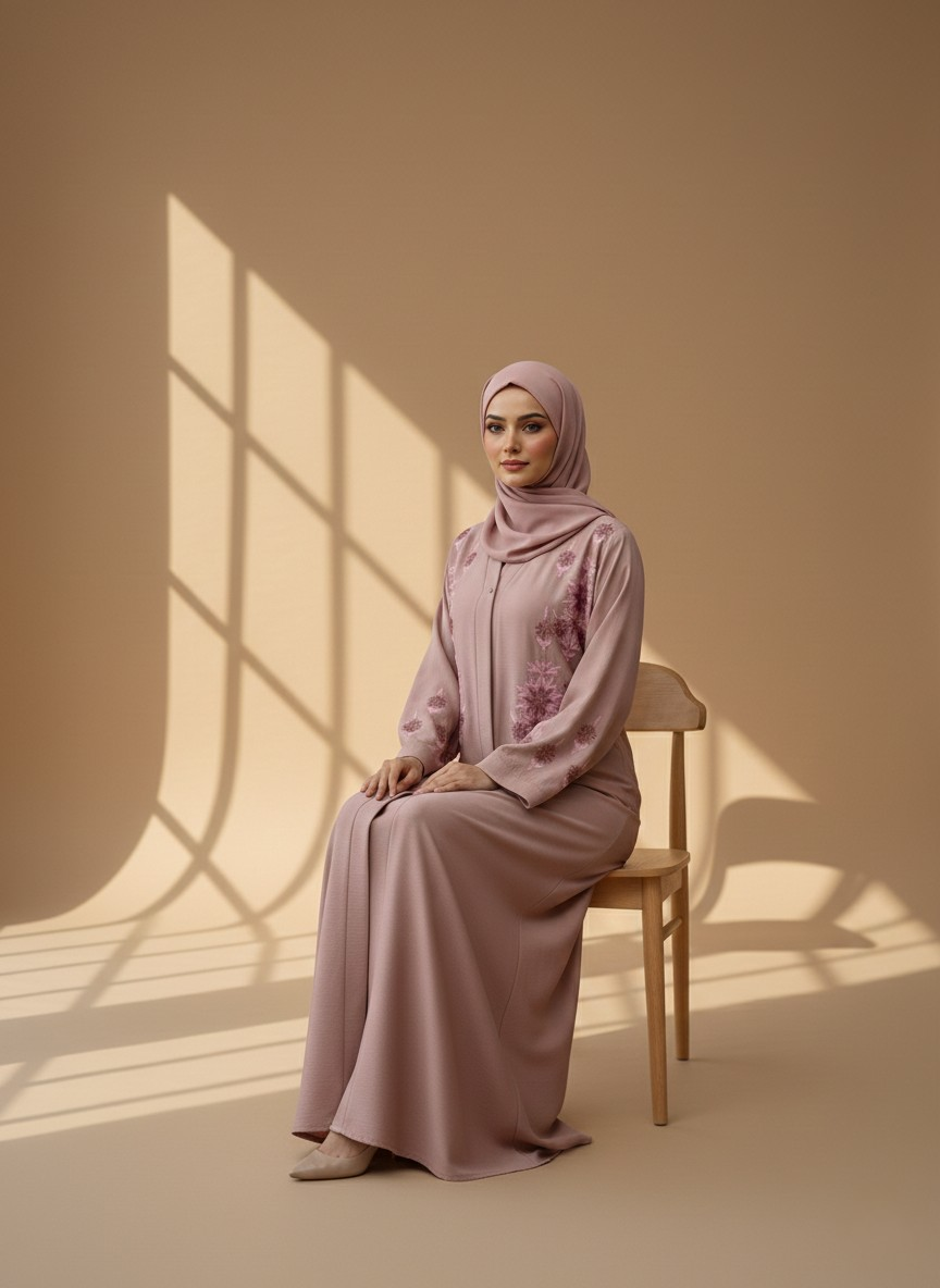 Blush | Embroidered abaya
