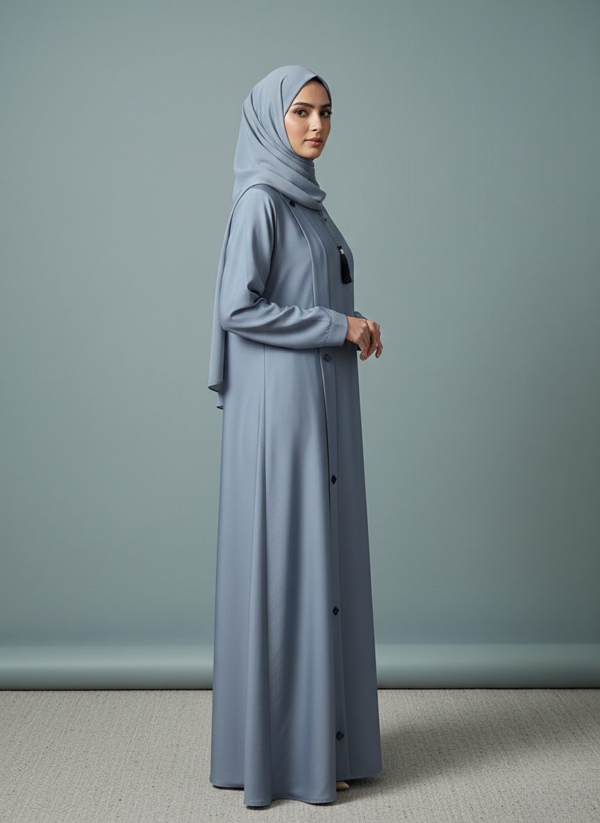 Steel Grey | Pleated Abaya