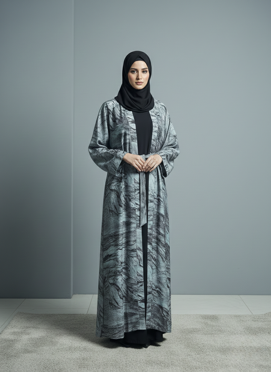 Cyan Cardigan | Oreo Print