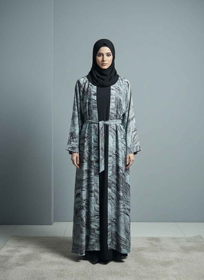 Cyan Cardigan | Oreo Print