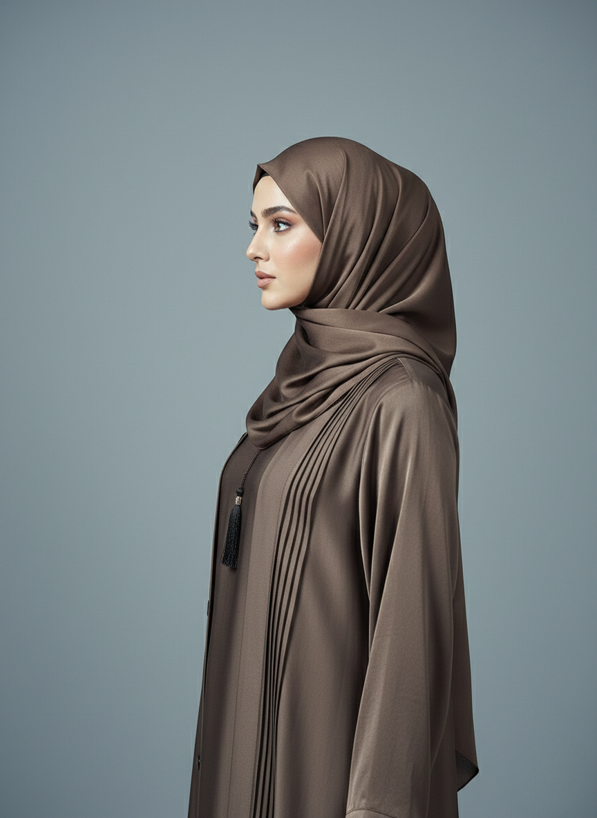 Coffee Brown | Pleated Abaya