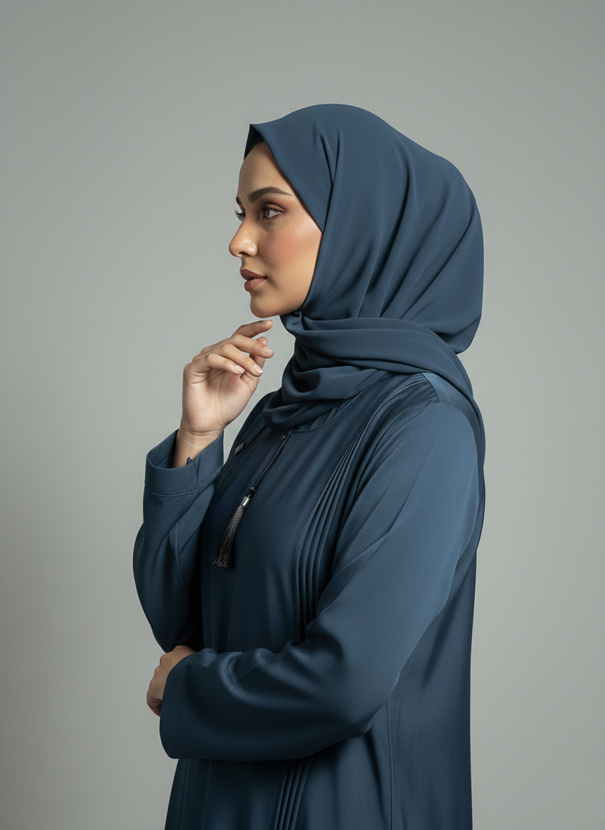 Slate Blue | Pleated Abaya