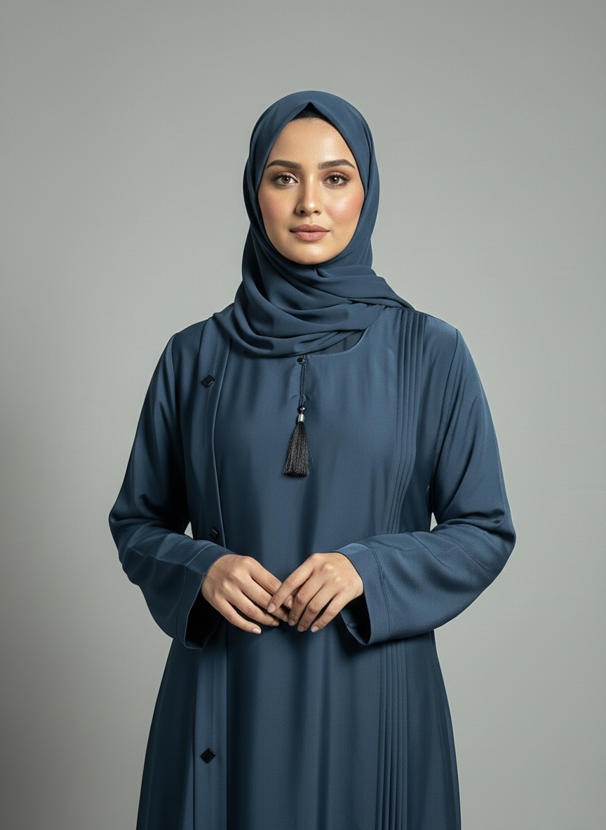 Slate Blue | Pleated Abaya