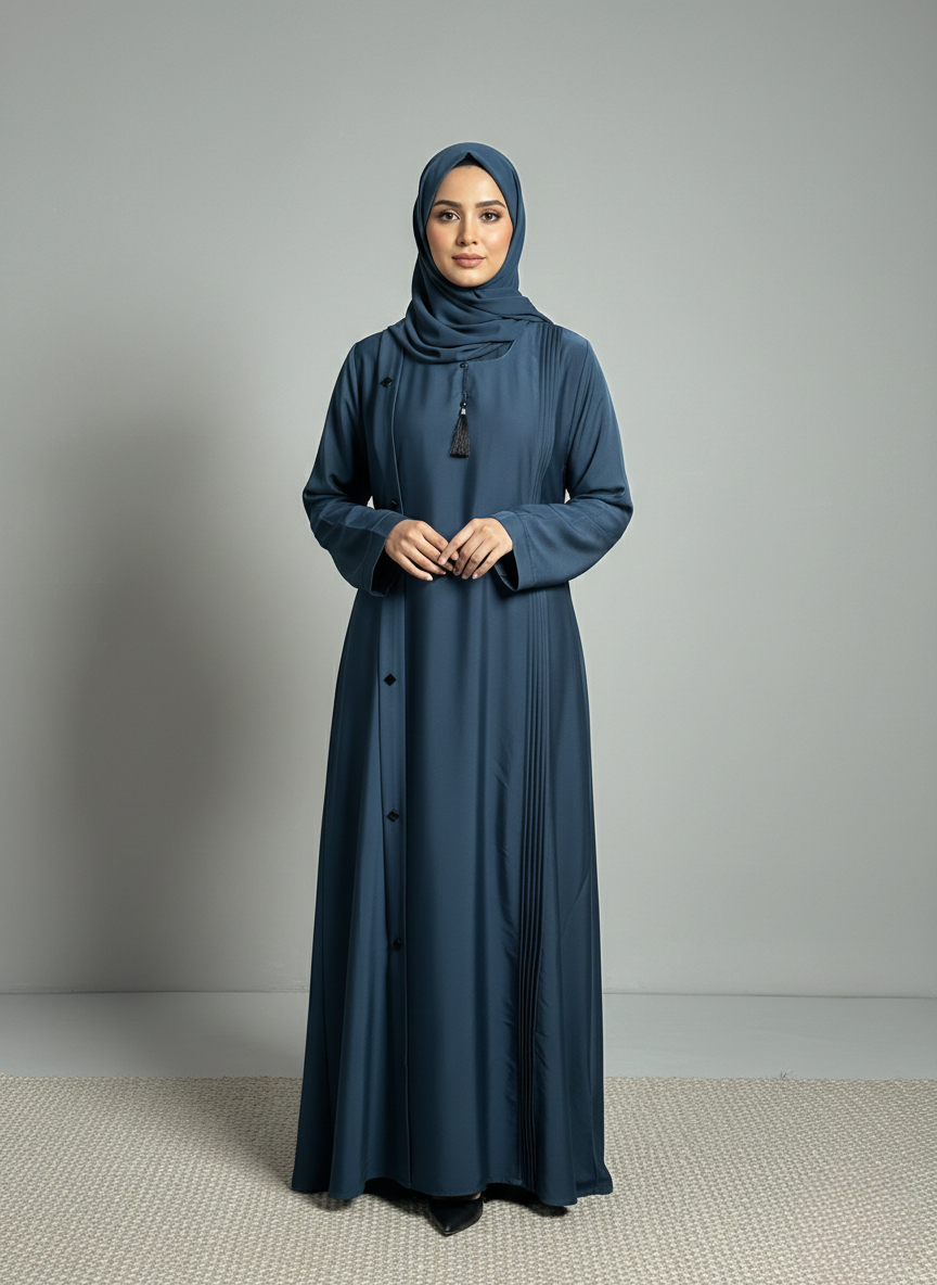 Slate Blue | Pleated Abaya