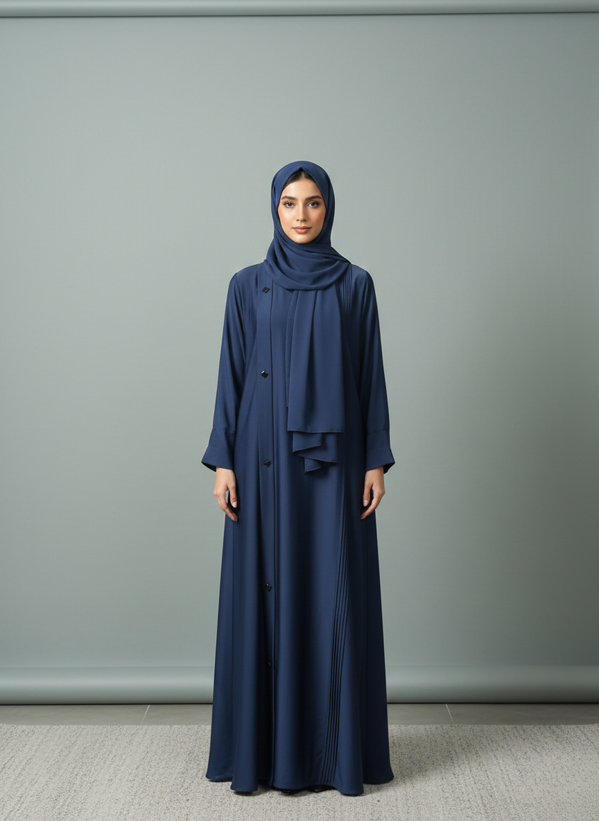 Imperial Blue | Pleated Abaya