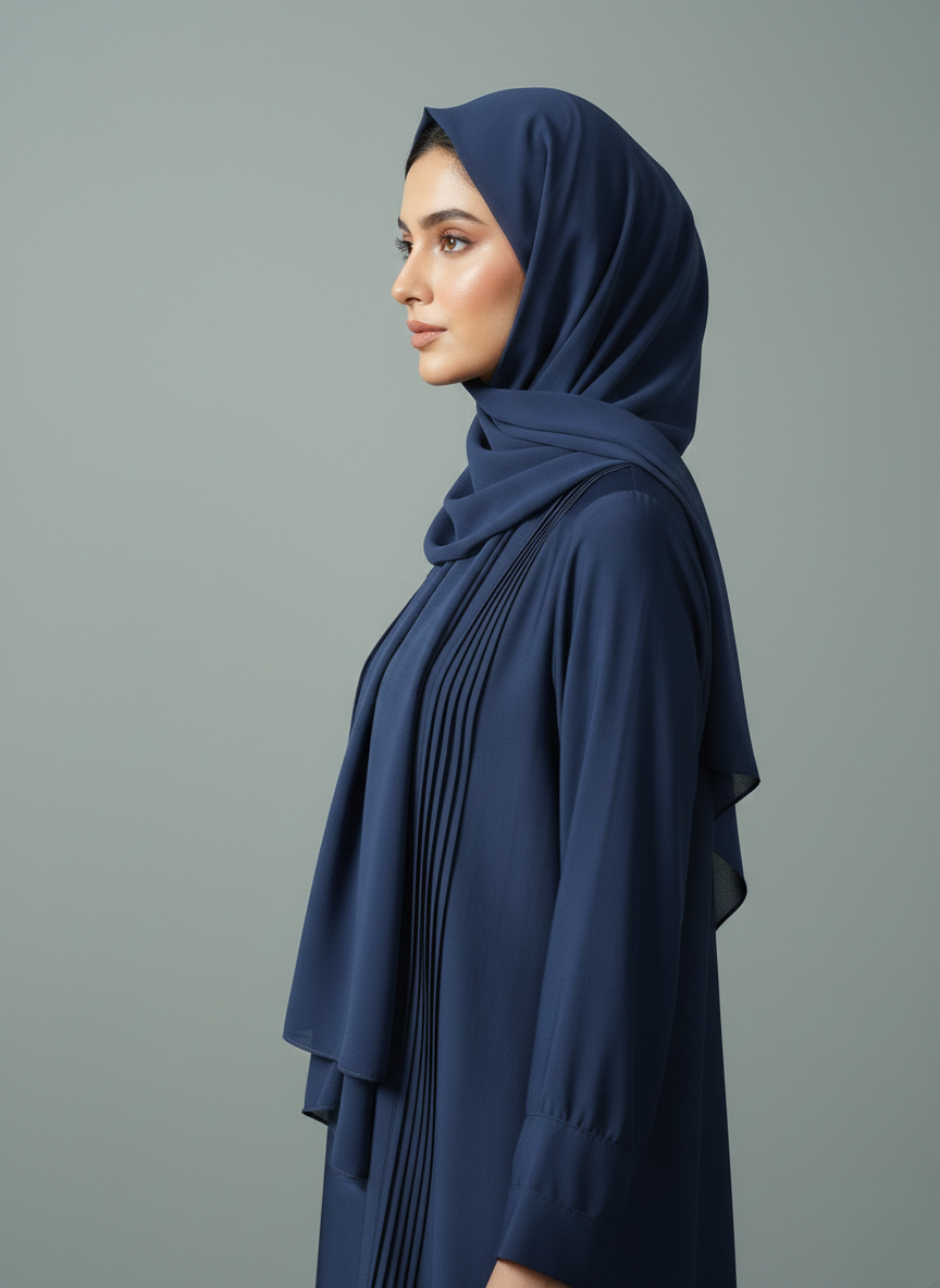 Imperial Blue | Pleated Abaya