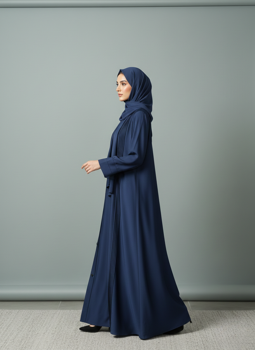 Imperial Blue | Pleated Abaya