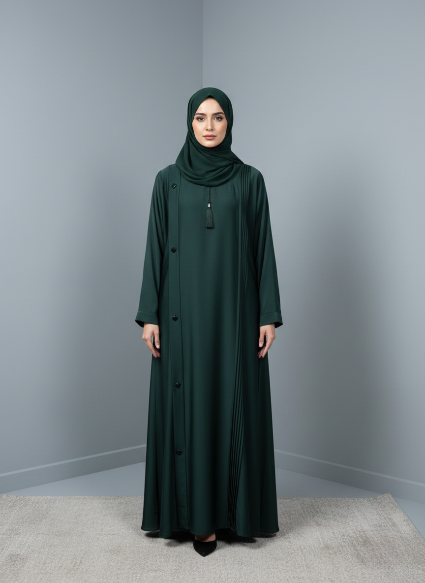 Forest Green | Pleated Abaya