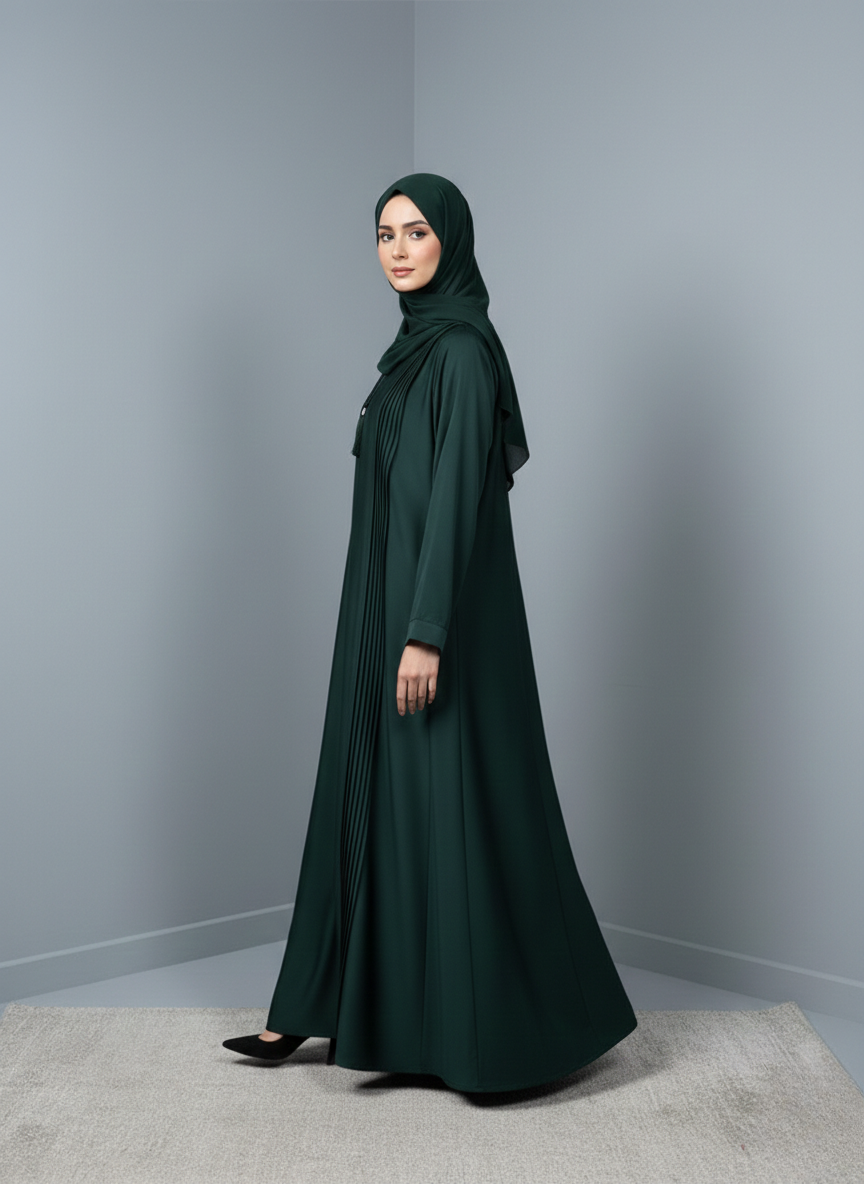 Forest Green | Pleated Abaya