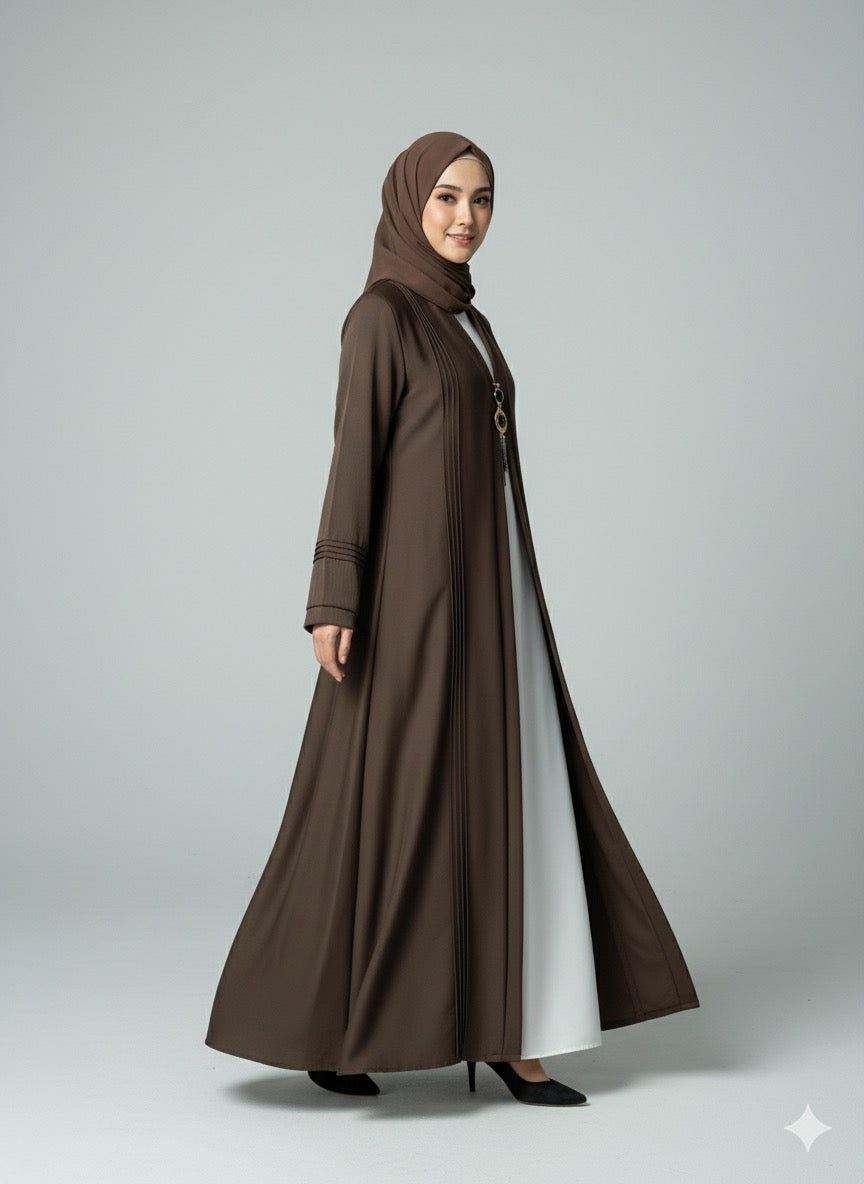Chocolate Brown - Cardigan Abaya