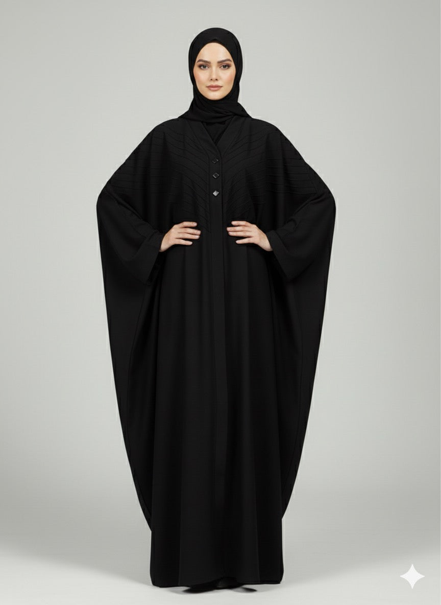 Midnight Grace - Black Open Kaftan