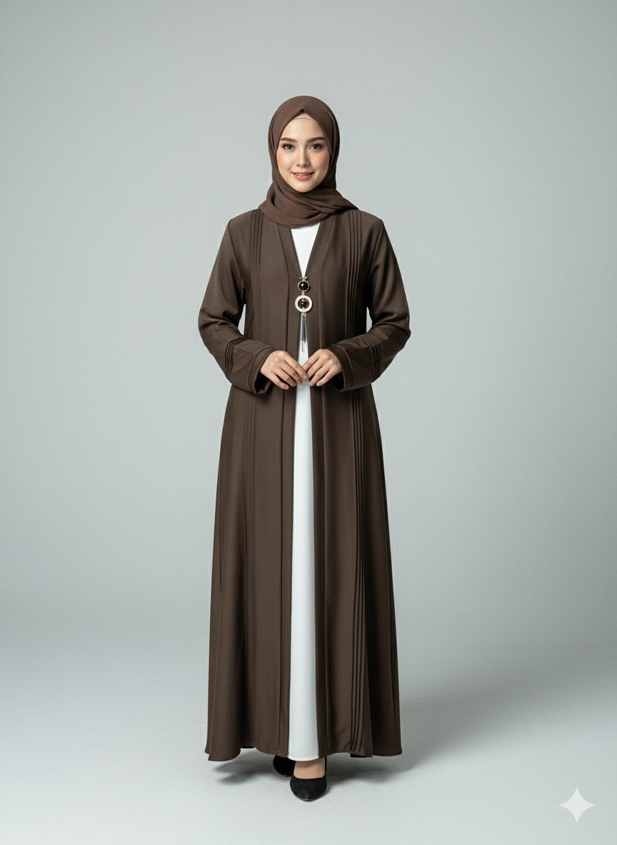 Chocolate Brown - Cardigan Abaya