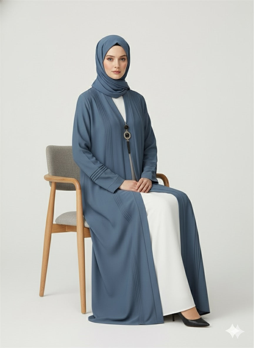 Slate Blue  - Cardigan Abaya