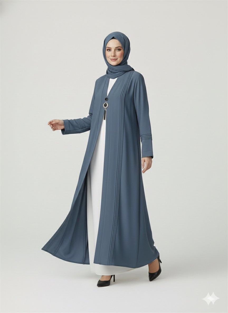 Slate Blue  - Cardigan Abaya