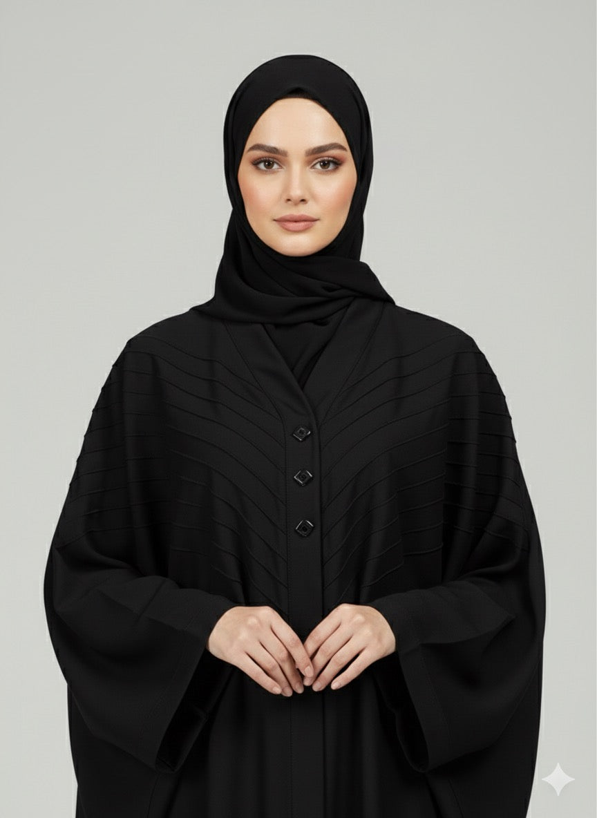 Midnight Grace - Black Open Kaftan